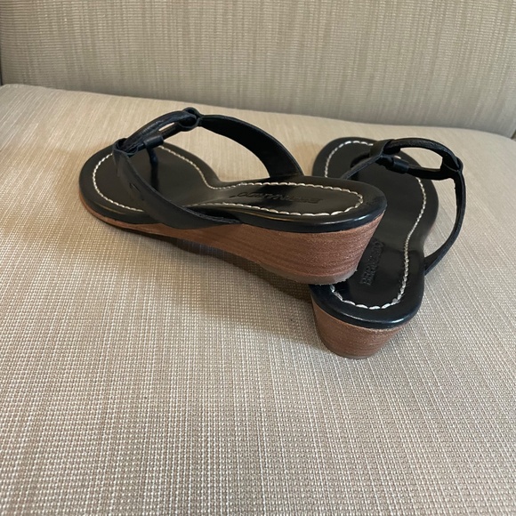 Bernardo Leather, Black, Wedge Sandals, sz 7.5 - Picture 3 of 7